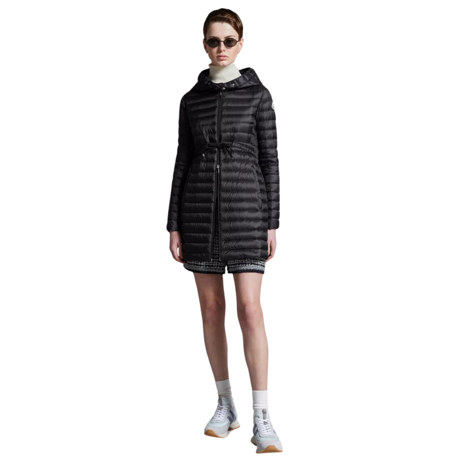 Áo Mangto MONCLER BARBEL Dáng Dài Nữ Mùa Đông Có Mủ - Thắt Lưng Thời Trang Chống Thấm Nước