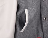  Áo khoác nam nữ Thom Browne Varsity 820 vải Suedu da lộn hàng thiết kế tay áo kẻ sọc cực sang trọng 