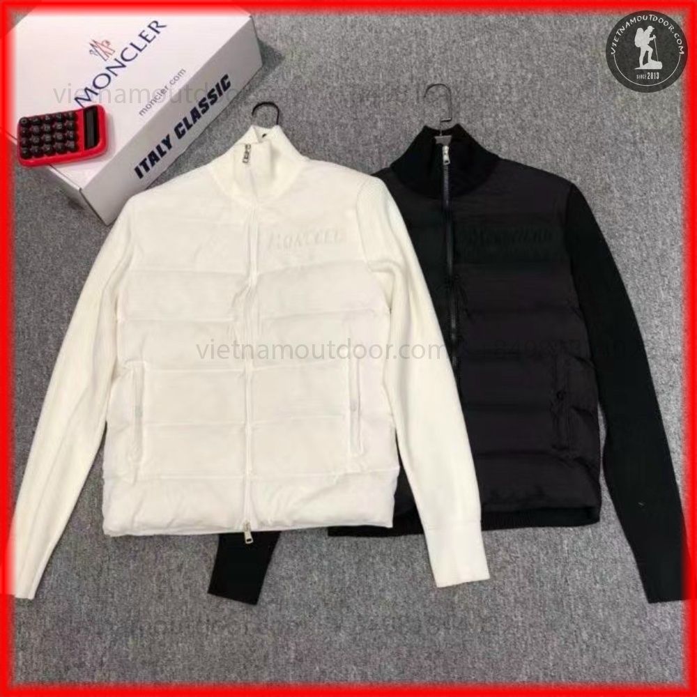 Áo Khoác Lông Vũ Phối Len Nam/Nữ MONCLER - Áo Phao Chất Liệu Lông Vũ Cực Ấm