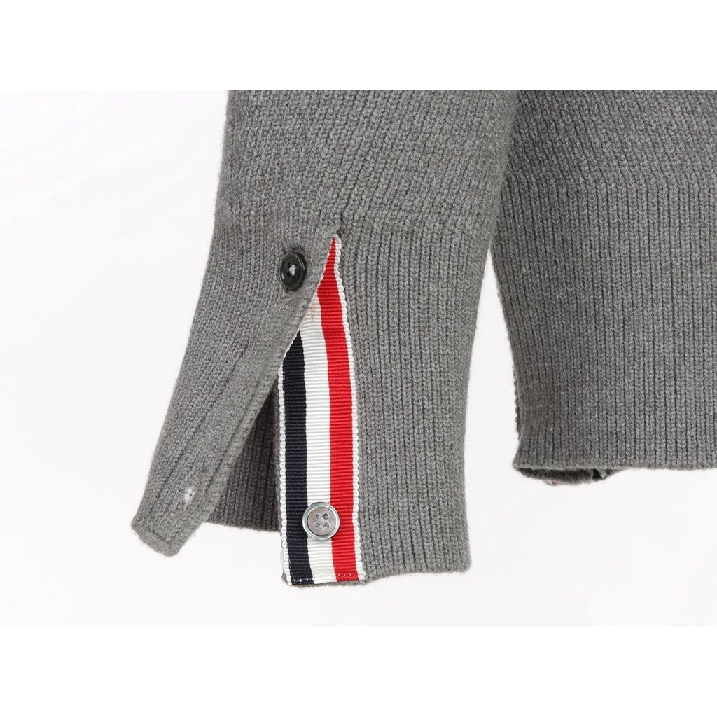 Áo thun tay dài nam nữ form slim fit Thom Browne 4-Bar 20216 Sweater chất vải len bông thiết kế tay áo kẻ sọc cao cấp
