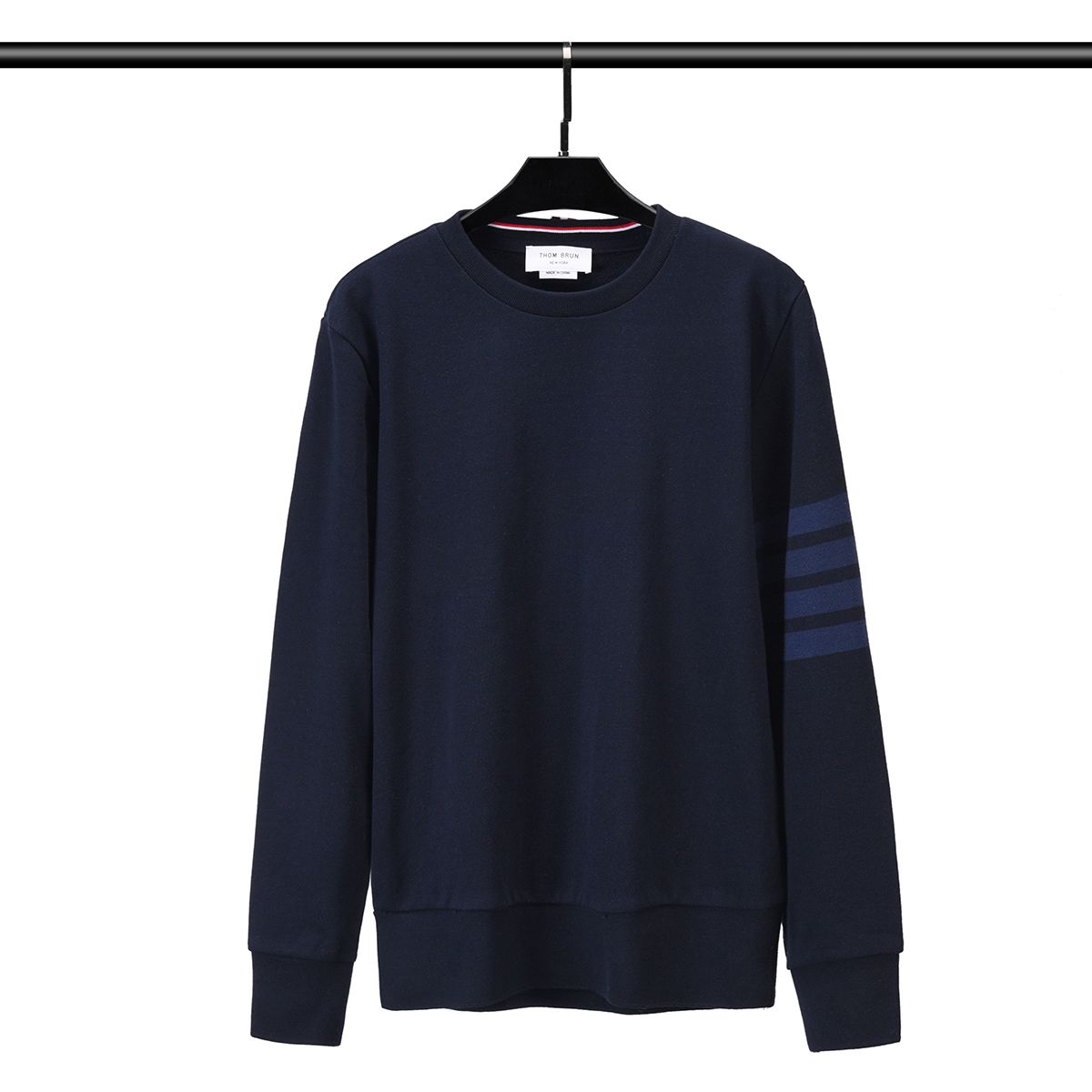 Áo Sweater nam nữ form rộng dáng Unisex Thom Browne 015 chất liệu len bông thiết kế tay áo kẻ 4 sọc cao cấp