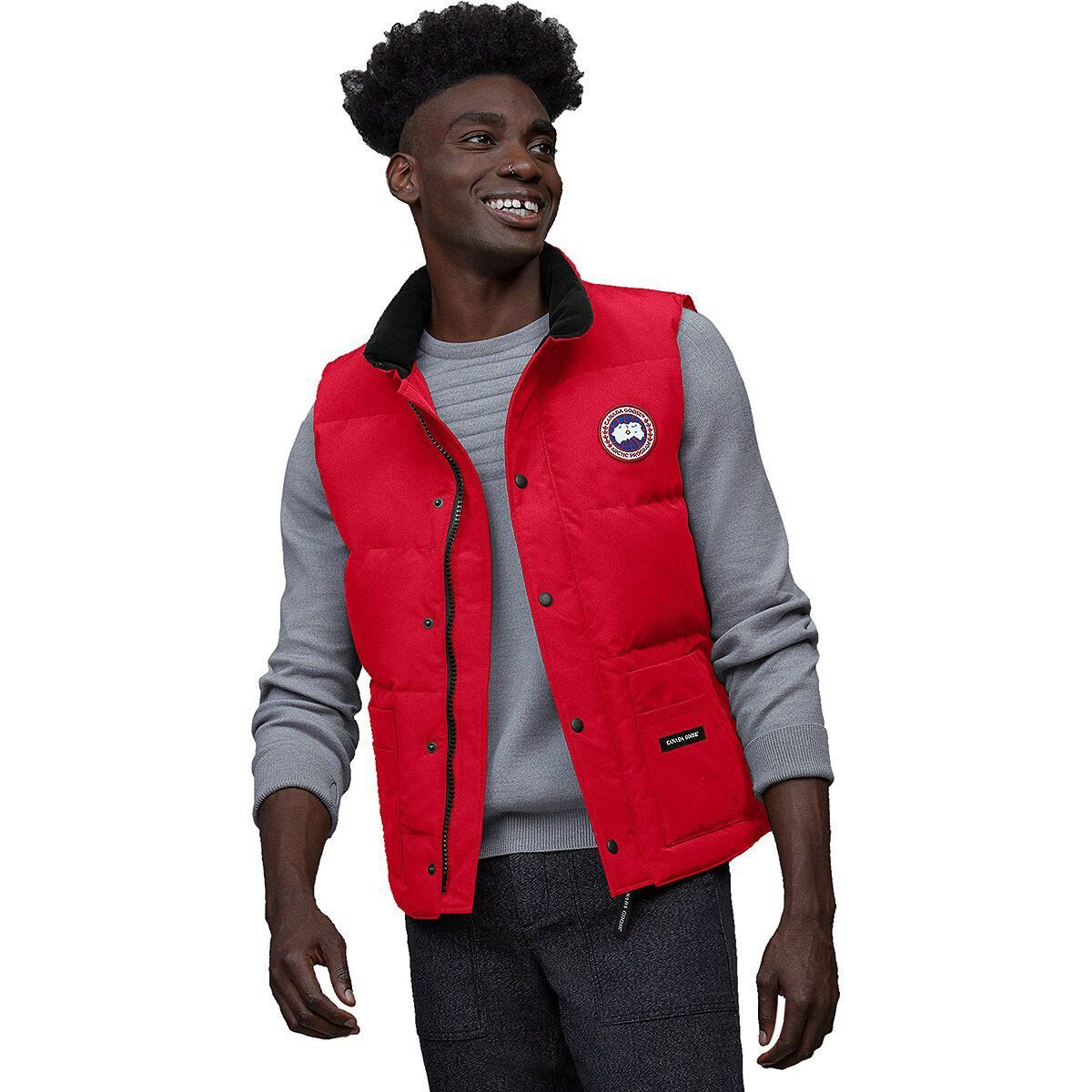  Áo phao ghi lê lông vũ nam cao cấp áo gile nam phối túi Canada Goose Freestyle Crew Vest thiết kế kiểu dáng thể thao 