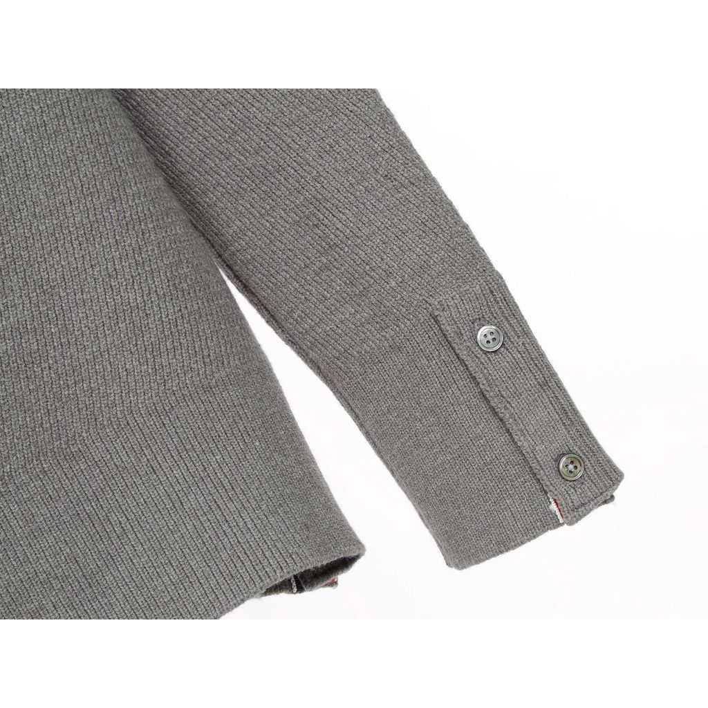Áo thun tay dài nam nữ form slim fit Thom Browne 4-Bar 20216 Sweater chất vải len bông thiết kế tay áo kẻ sọc cao cấp
