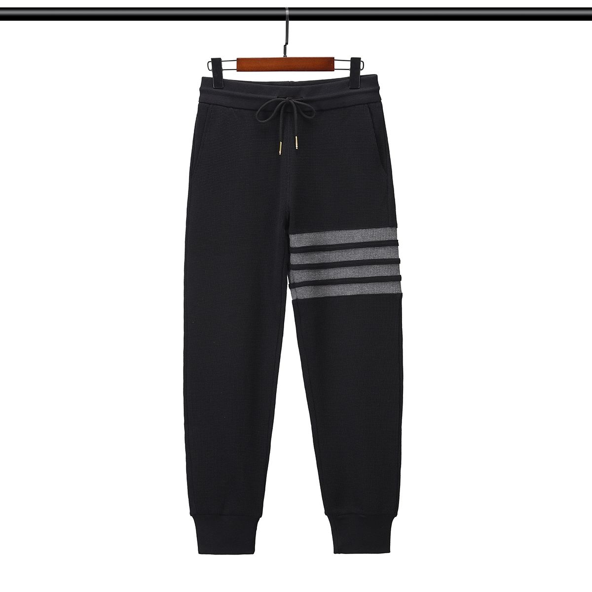 Quần jogger nam nữ form slim fit dáng Unisex Thom Browne 216 chất liệu nhung tăm mềm mại thiết kế kẻ sọc cực thời trang