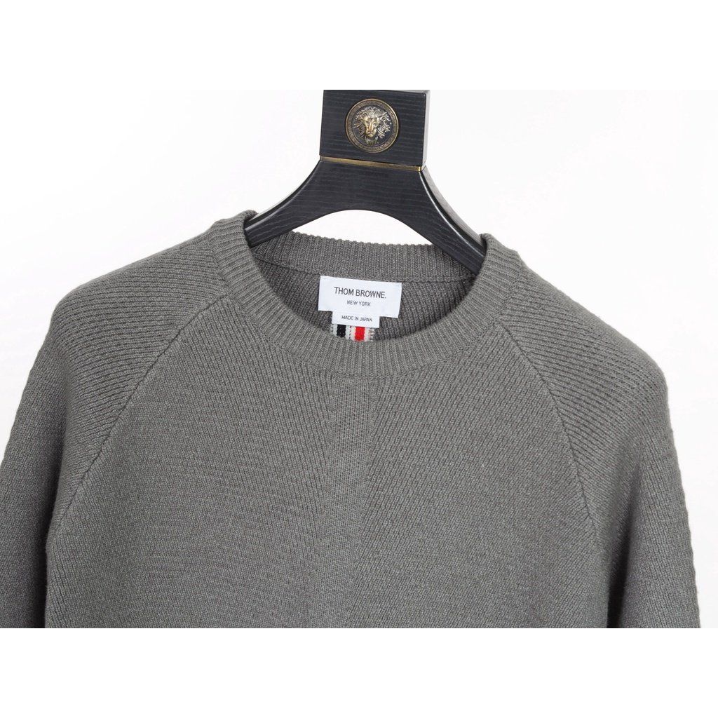 Áo thun tay dài nam nữ form slim fit Thom Browne 4-Bar 20216 Sweater chất vải len bông thiết kế tay áo kẻ sọc cao cấp