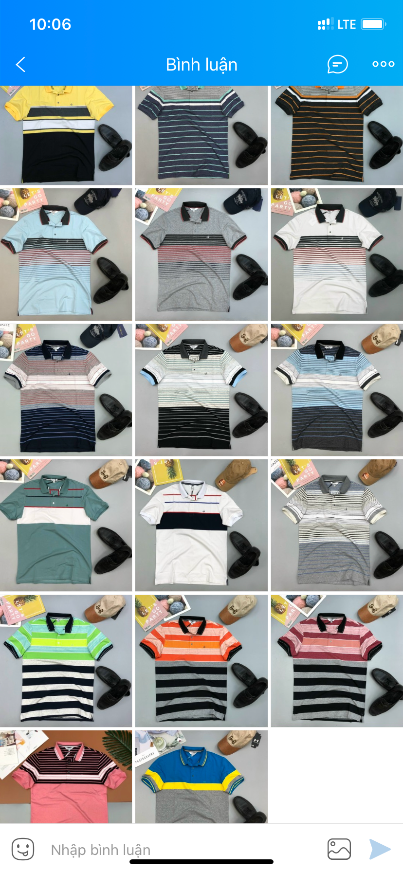 Áo thun nam có cổ Calvin Klein sọc caro