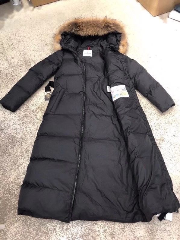  Áo Khoác Mangto Dáng Dài Lông Vũ Moncler Nữ Cổ Lông 