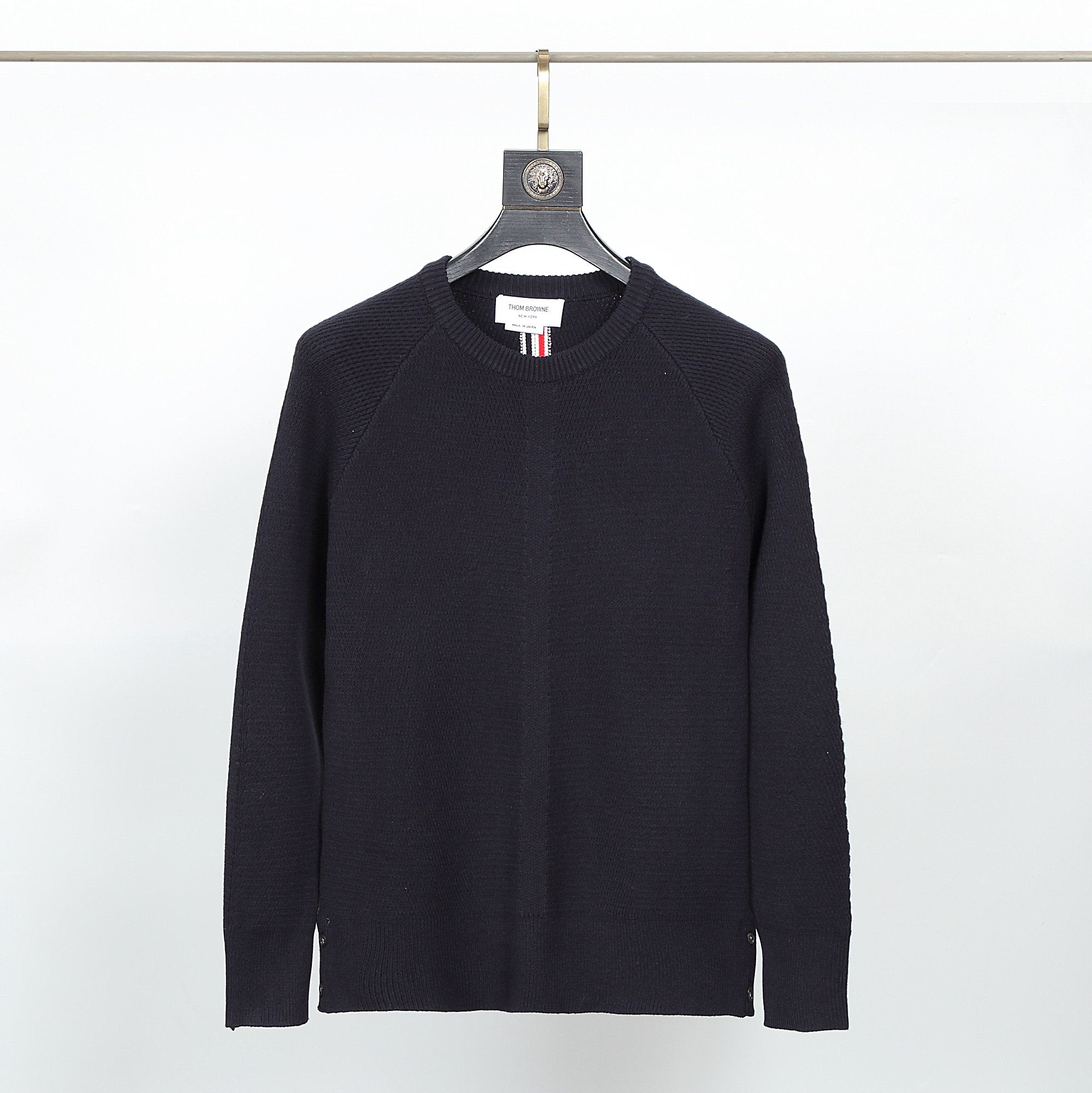 Áo thun tay dài nam nữ form slim fit Thom Browne 4-Bar 20216 Sweater chất vải len bông thiết kế tay áo kẻ sọc cao cấp