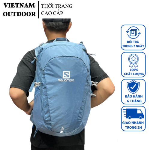  Balo du lịch, phượt, trekking, đi bộ đường dài nam nữ Salomon Trail Blazer 30 Backpack Hiking đi phượt có thể gấp gọn 