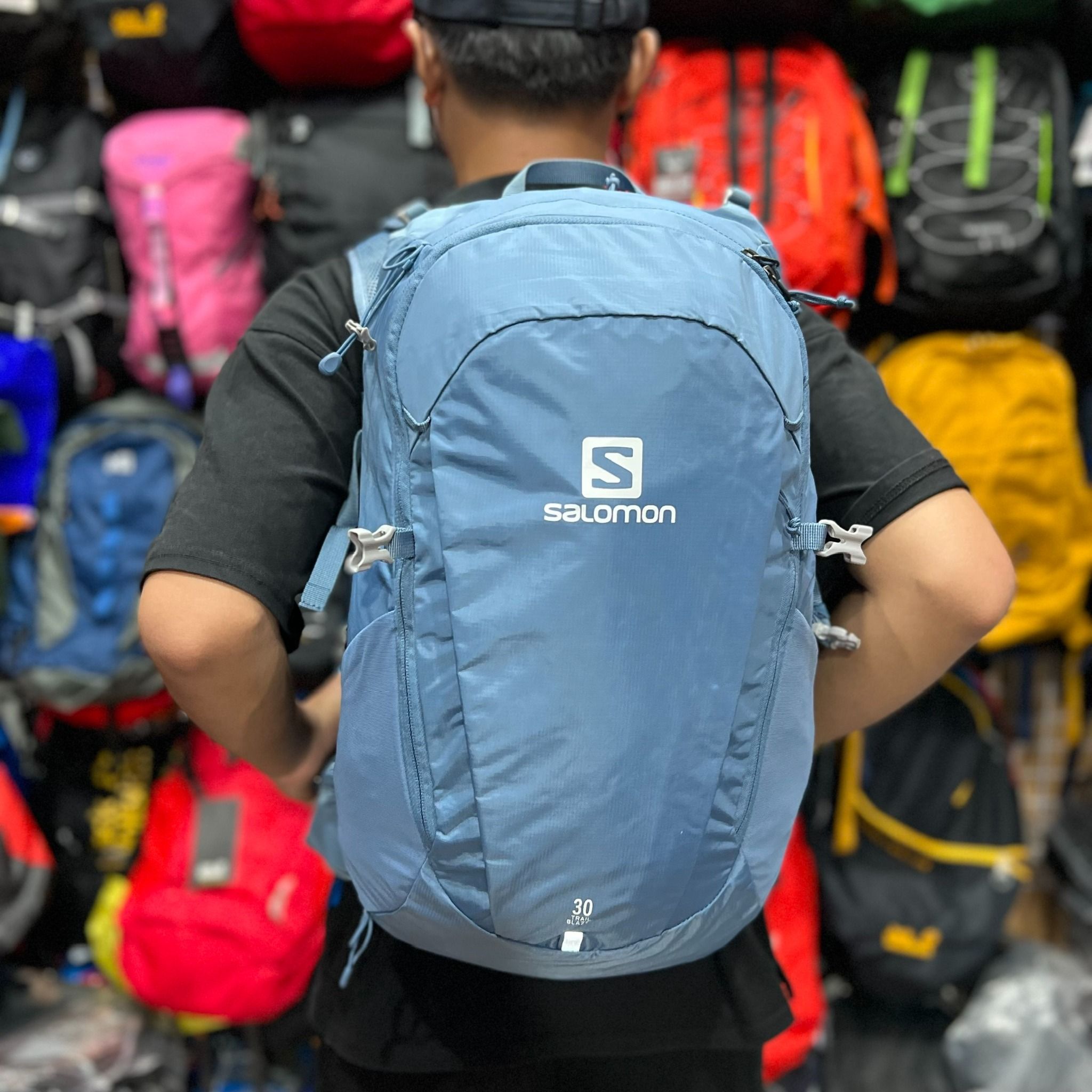 Balo du lịch, phượt, trekking, đi bộ đường dài nam nữ Salomon Trail Blazer 30 Backpack Hiking đi phượt có thể gấp gọn
