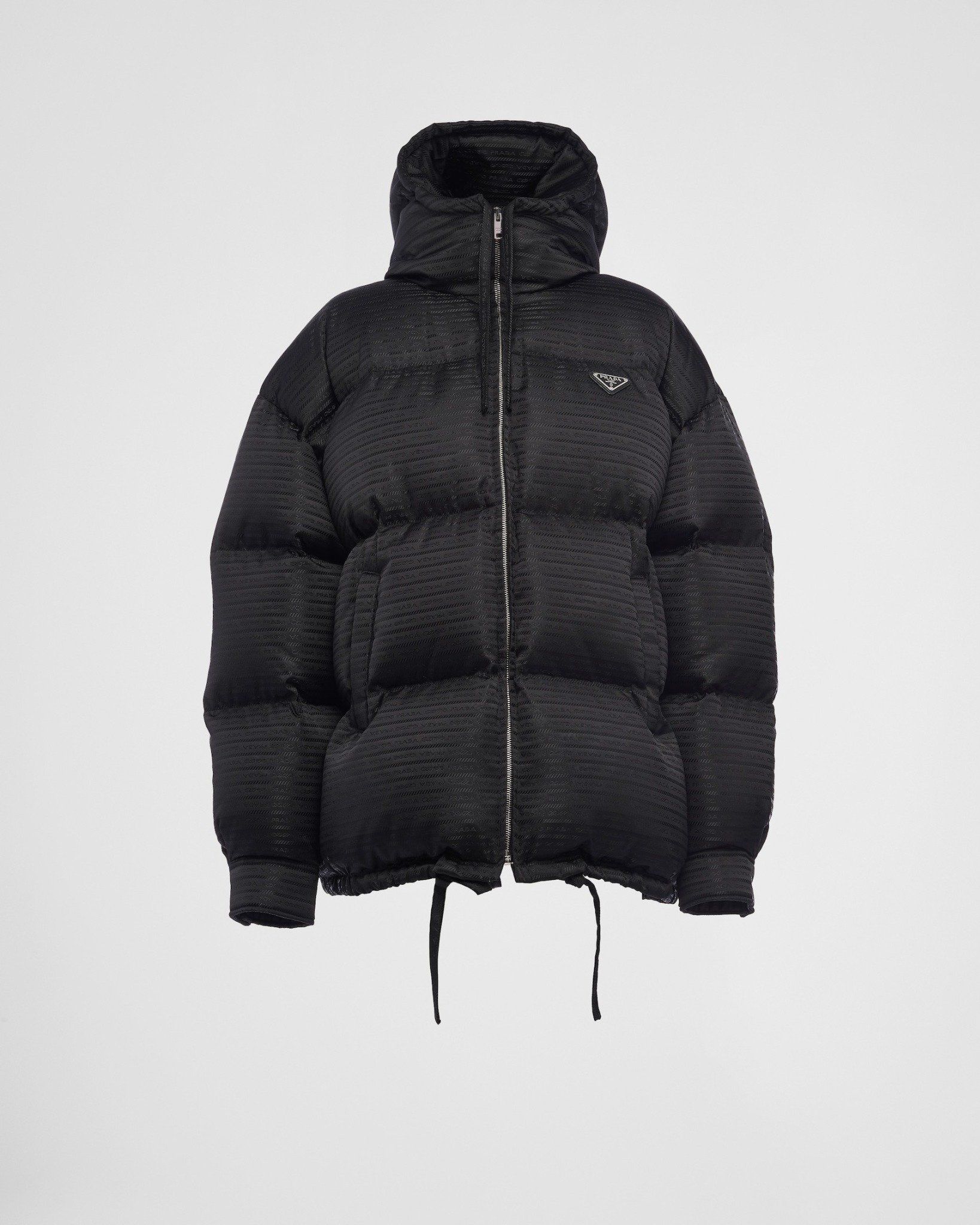 Áo Khoác Giữ Nhiệt PRADA BLACK RE-NYLON HOODED DOWN JACKET