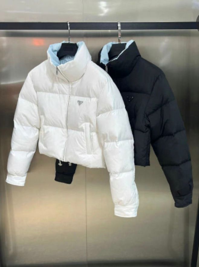 Áo Khoác Prada Re-Nylon cropped convertible down jacket