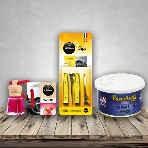 Combo nước hoa, sáp thơm, kẹp cửa gió Aroma Car - quà tặng kèm không bán