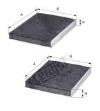 Lọc điều hòa carbon Hengst E2978LC-2 cho BMW 5 F07, 10, 11, Sr 7 F01, 02, Rolls Royce 08, Vinfast Lux A2.0