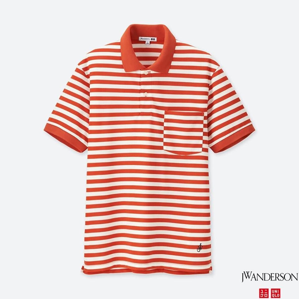 ÁO POLO UNIQLO MÀU ĐỎ SỌC TRẮNG