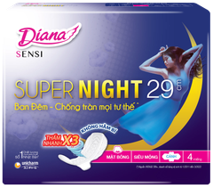Băng Vệ Sinh Diana Siêu Thấm ban đêm Supernight 29cm - 4 Miếng