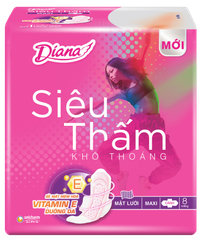 Băng vệ sinh Diana Siêu thấm dày cánh 23cm 8 miếng