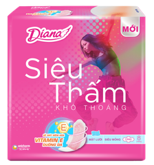 Băng vệ sinh Diana Siêu thấm siêu mỏng cánh 23cm 8 miếng