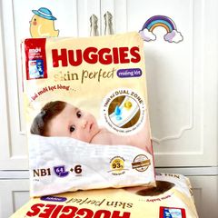 Miếng lót Huggies NB1 64 miếng (< 5kg) + 6M Miếng lót NB1