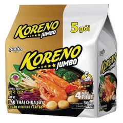 KORENO MỲ KORENO jumbo lốc 5 gói VỊ LẨU THÁI CHUA CAY (5 Gói x 100g)