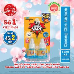 Bộ đôi dung dịch xông đuổi muỗi JUMBO VAPE