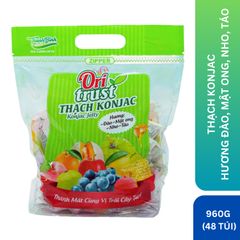 Thạch trái cây Konjac Ori trust 4 vị gói 960g