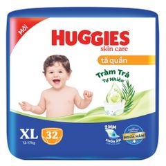 Tã quần Huggies Skin Care cỡ XL 32M + 6 M Tã quần XL
