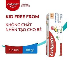 Kem đánh răng trẻ em Colgate Kid Free From dành cho bé 3 đến 5 tuổi 80g