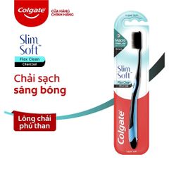 Bàn chải đánh răng Colgate SlimSoft Flex Clean Charcoal kháng khuẩn mềm mảnh sạch toàn diện