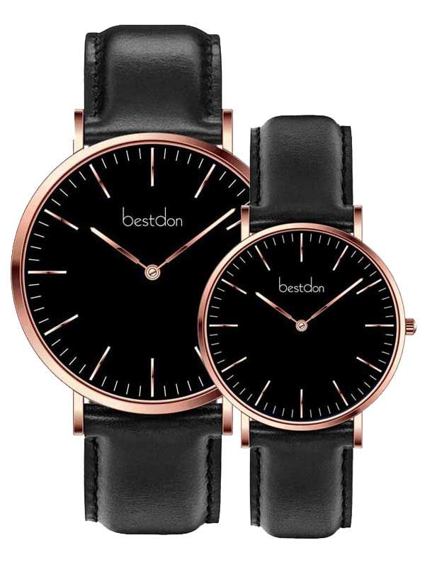ĐỒNG HỒ BESTDON BD99118G-B08 + BD99118L-B08 Nam, Nữ Máy Quartz (pin) Kính sapphire 3ATM