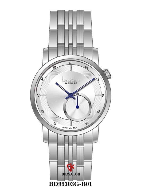 ĐỒNG HỒ BESTDON BD99303G-B01 Nam Dây thép 316L Máy Quartz Sapphire Size 40mm 3ATM
