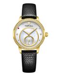 ĐỒNG HỒ TOPHILL TE036L.NB2237 Nữ dây da máy Quartz kính Sapphire Size 30mm 3ATM