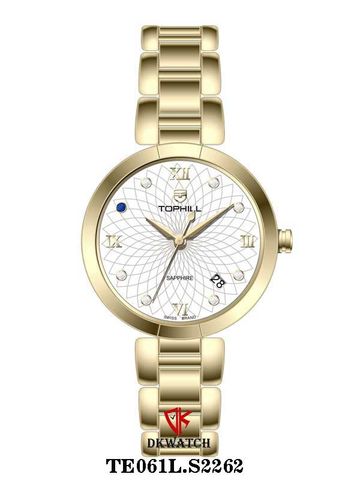 ĐỒNG HỒ TOPHILL TE061L.S2262 Nữ Máy Quartz(pin) Kính sapphire Size 33mm 5ATM