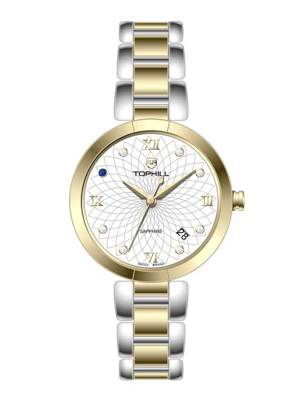 ĐỒNG HỒ TOPHILL TE061L.S6262 Nữ Máy Quartz(pin) Kính sapphire Size 33mm 5ATM
