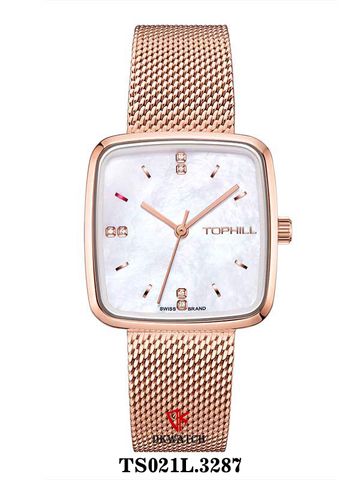 ĐỒNG HỒ TOPHILL TS021L.3287 Nữ Máy Quartz(pin) Kính sapphire Size 28x29mm 3ATM