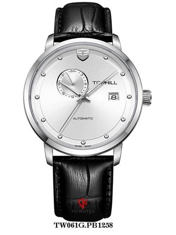 ĐỒNG HỒ TOPHILL TW061G.PB1258 Nam, dây Da, vỏ Thép 316L, máy Automatic, kính Sapphire, chịu nước 5ATM