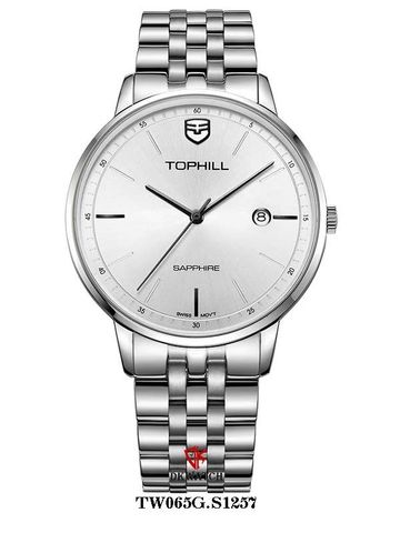 ĐỒNG HỒ TOPHILL TW065G.S1257 Nam dây Thép 316L máy Quartz kính Sapphire Size 41,5mm 3ATM