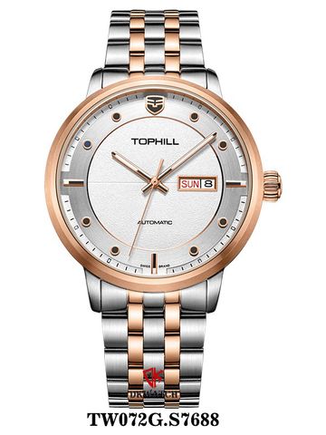 ĐỒNG HỒ TOPHILL TW072G.S7688 Nam, dây và vỏ Thép 316L, máy Automatic, kính Sapphire, chịu nước 5ATM