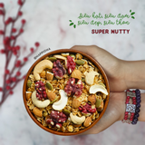 Ngũ Cốc Ăn Sáng/Ăn Kiêng Không Đường Tinh Luyện Siêu Đạm - Granola Super Nutty HAPPI OHA