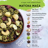 Ngũ Cốc Ăn Sáng/Ăn Kiêng Không Đường Tinh Luyện Vị Matcha - Granola Matcha Maca HAPPI OHA