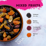 Mixed Fruits Trái Cây Sấy Không Đường Tinh Luyện HAPPI OHA Vị Ngọt Tự Nhiên