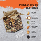 Hỗn hợp 6 Loại Hạt Trái Mixed Nuts Raisins HAPPI OHA