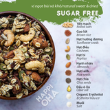 Ngũ Cốc Ăn Sáng/Ăn Kiêng Không Đường Vị 8 Loại Hạt Trái - Granola Sugar Free HAPPI OHA