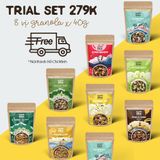 Combo Granola dùng thử - Ngũ Cốc Nguyên Hạt Hỗ Trợ Ăn Kiêng/Eat Clean - 40g x 8 vị HAPPI OHA