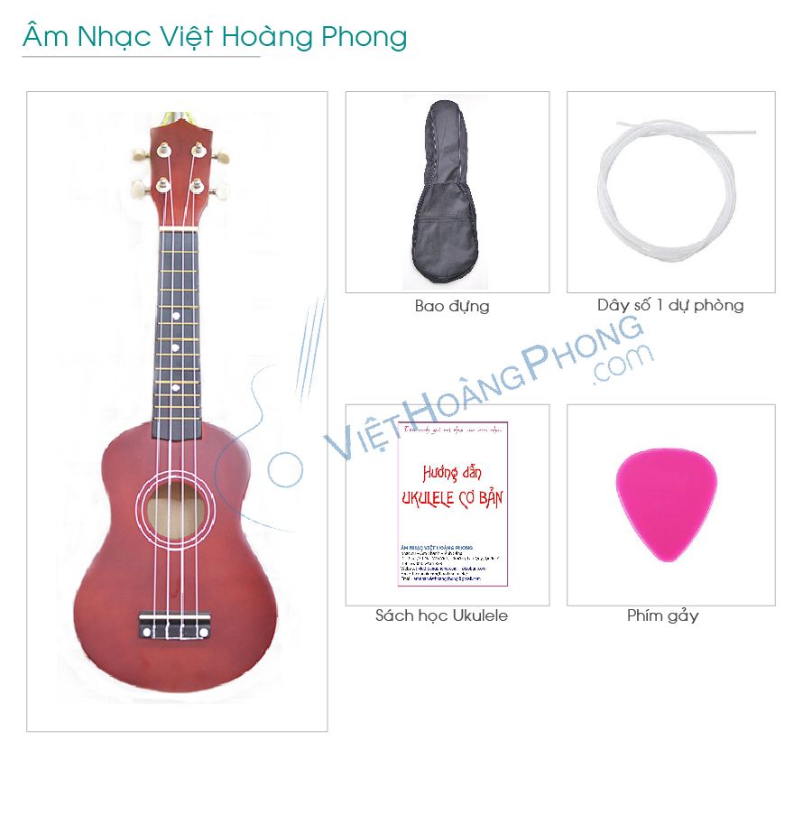 Đàn Ukulele Soprano Gỗ - Brown