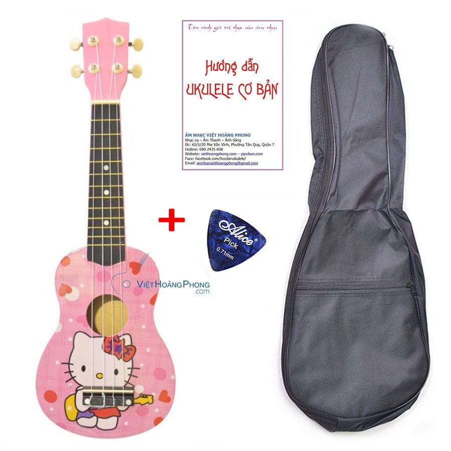 Đàn Ukulele Soprano Gỗ - Kitty Hồng