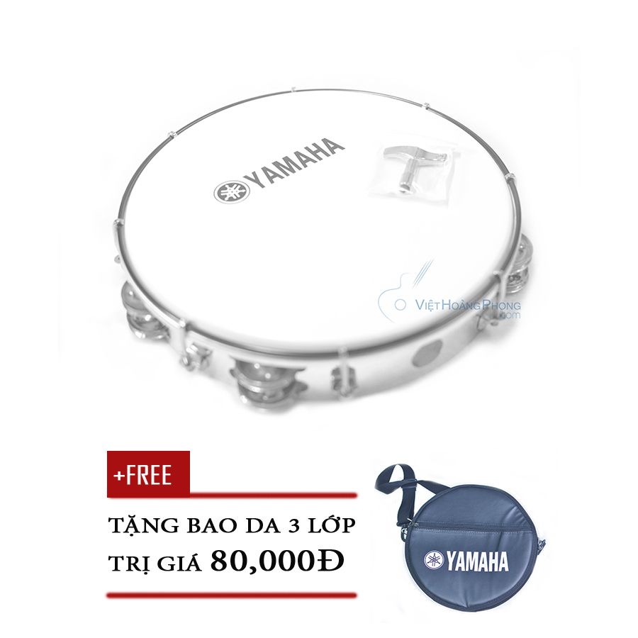 Trống lắc tay – trống gõ bo – Tambourine Yamaha MT6-102A (Trắng đục)