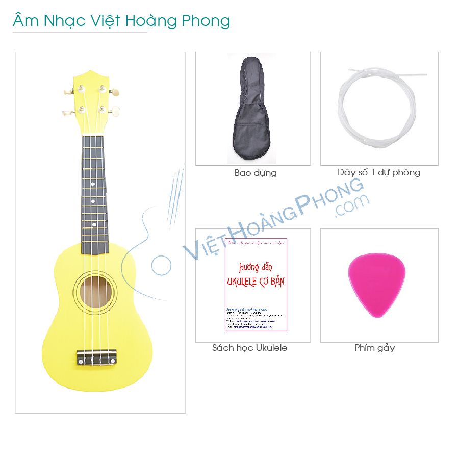 Đàn Ukulele Soprano Gỗ - Yellow
