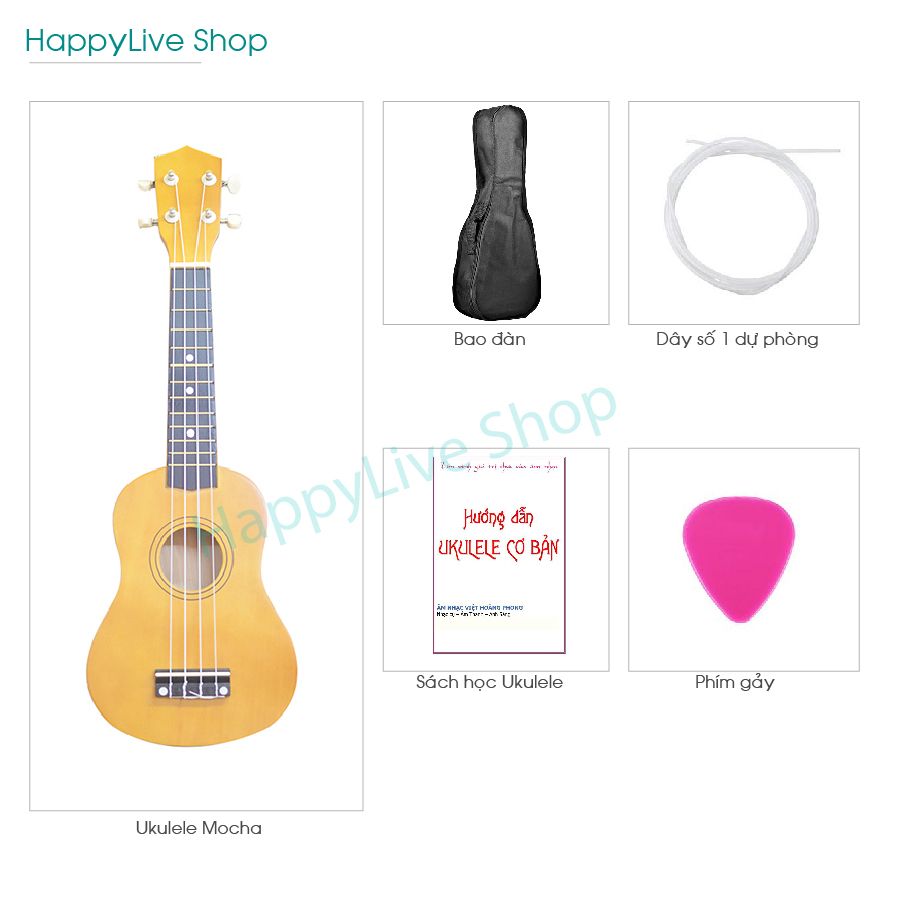 Đàn Ukulele Soprano Gỗ - Mocha