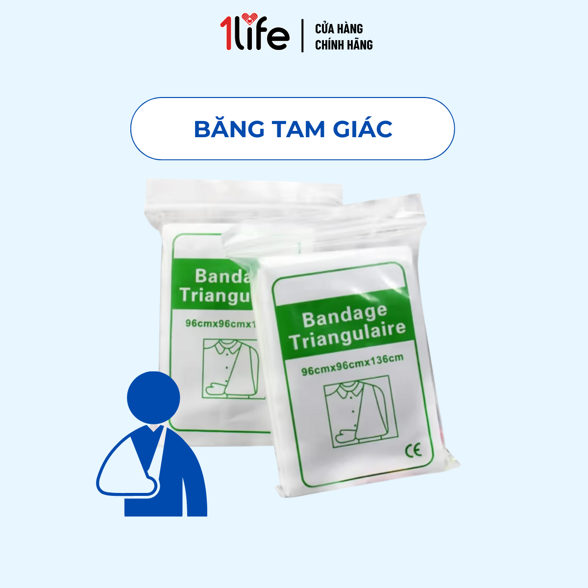 Băng tam giác - Miếng băng quấn y tế khẩn cấp hình tam giác an toàn dễ sử dụng
